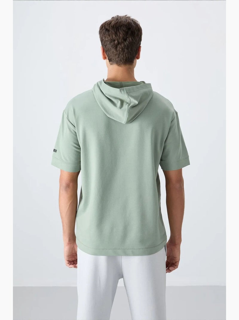 Camiseta oversize con capucha y manga corta tommy Verde menta - Kiabi