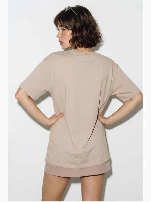 Camiseta oversize con cuello de pico y estampado lucci - Kiabi