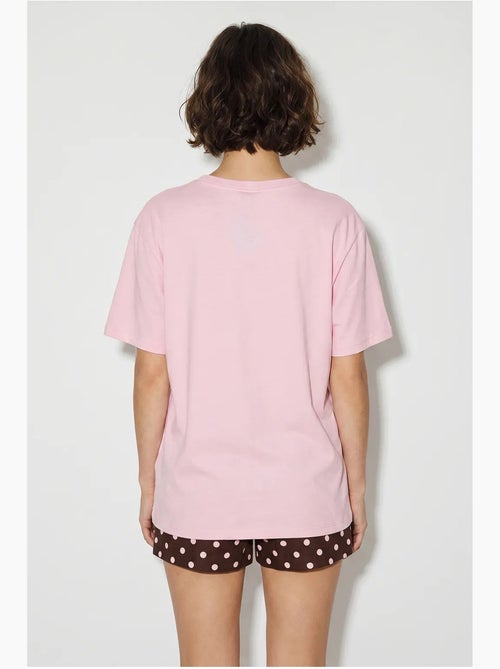 Camiseta oversize con cuello de pico y estampado lucci - Kiabi Camiseta oversize con cuello de pico y estampado lucci - Kiabi