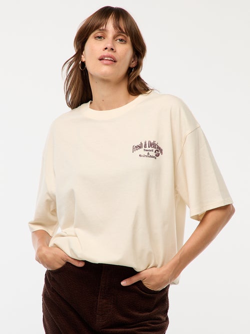 Camiseta oversize con estampado - Kiabi