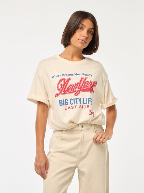 Camiseta oversize con estampado - Kiabi