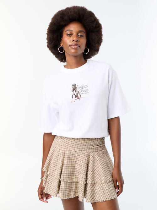 Camiseta oversize con estampado dálmata - Kiabi Camiseta oversize con estampado dálmata - Kiabi