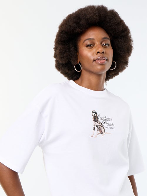 Camiseta oversize con estampado dálmata - Kiabi Camiseta oversize con estampado dálmata - Kiabi