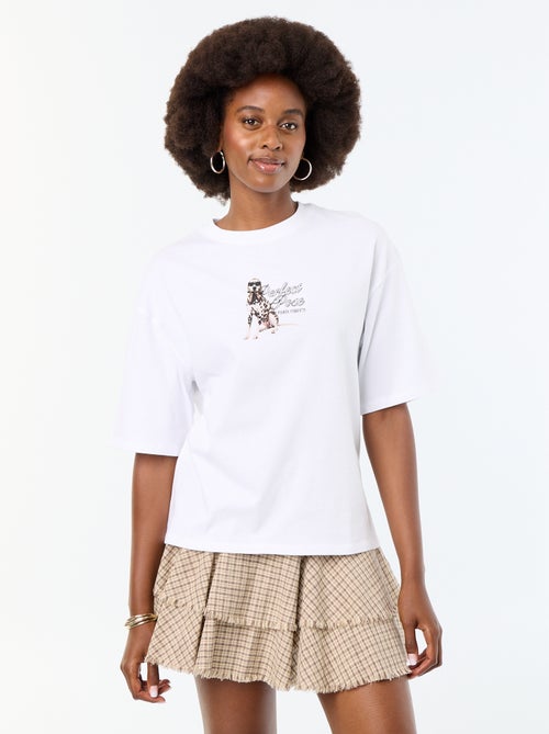 Camiseta oversize con estampado dálmata - Kiabi Camiseta oversize con estampado dálmata - Kiabi