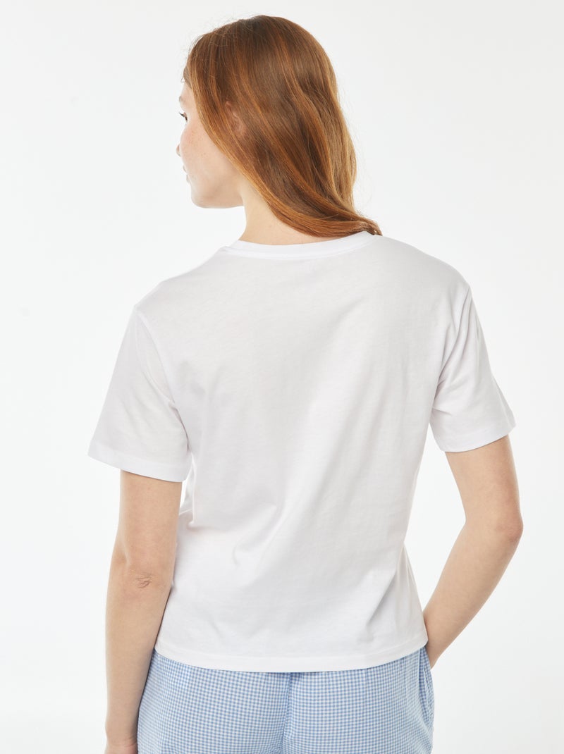 Camiseta oversize con estampado delantero Blanco - Kiabi