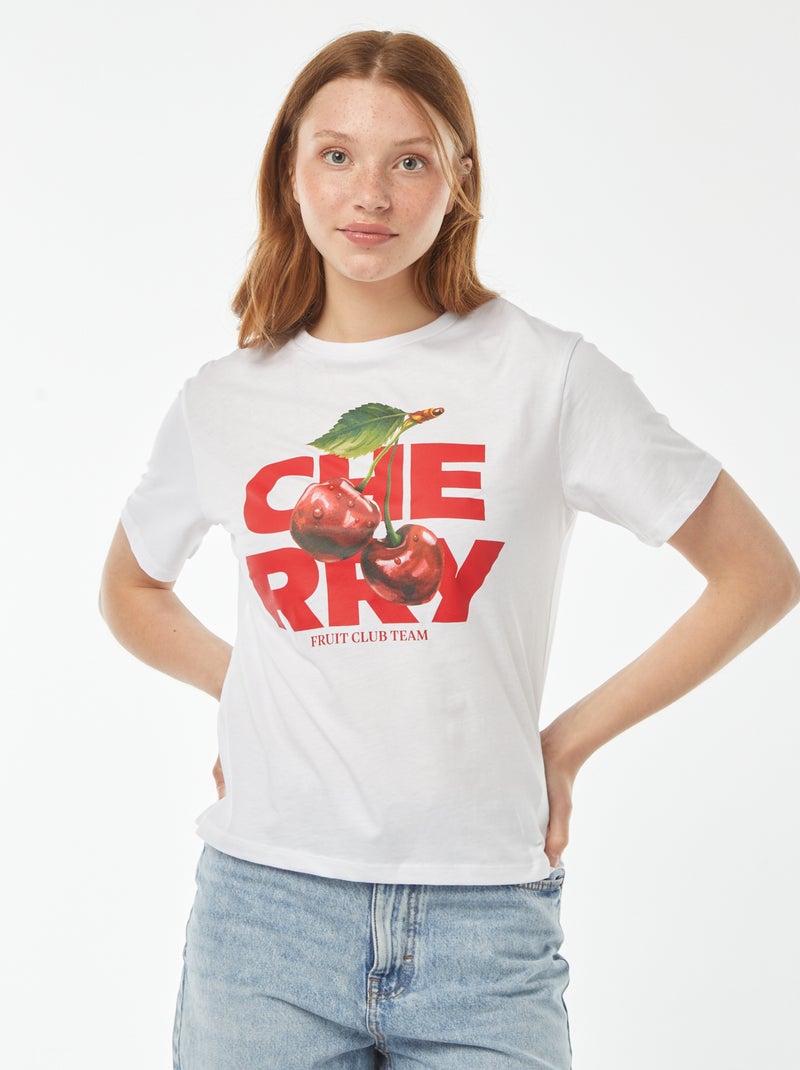 Camiseta oversize con estampado delantero Blanco - Kiabi