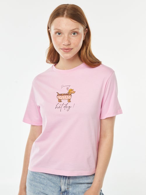Camiseta oversize con estampado delantero - Kiabi