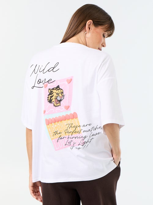 Camiseta oversize con estampado en la espalda - Kiabi Camiseta oversize con estampado en la espalda - Kiabi