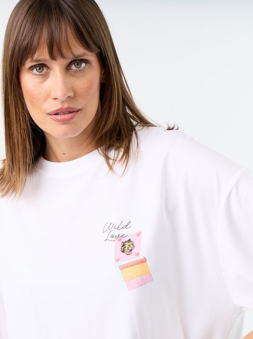 Camiseta oversize con estampado en la espalda - Kiabi Camiseta oversize con estampado en la espalda - Kiabi