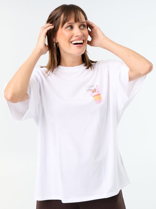 Camiseta oversize con estampado en la espalda - Kiabi Camiseta oversize con estampado en la espalda - Kiabi