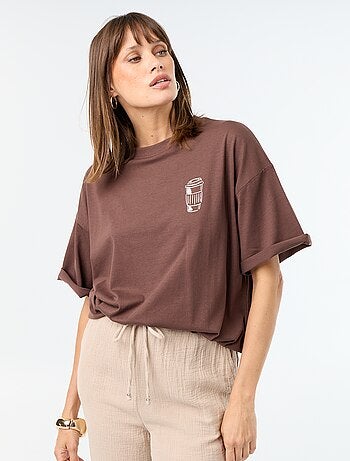 Camiseta oversize con estampado en la espalda