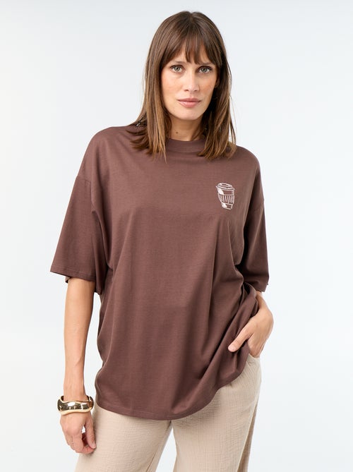 Camiseta oversize con estampado en la espalda - Kiabi Camiseta oversize con estampado en la espalda - Kiabi