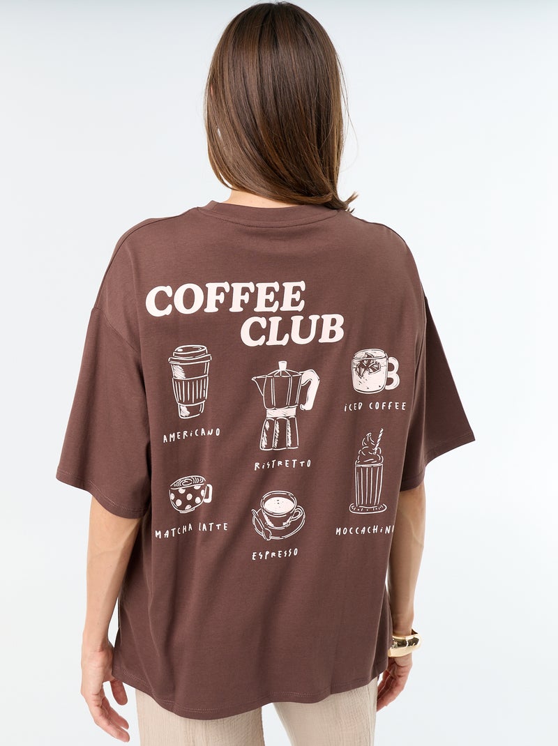 Camiseta oversize con estampado en la espalda Marron - Kiabi