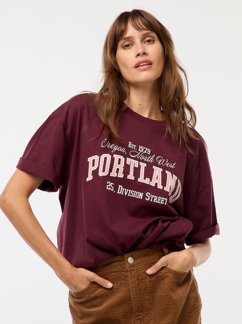 Camiseta oversize con estampado - Kiabi