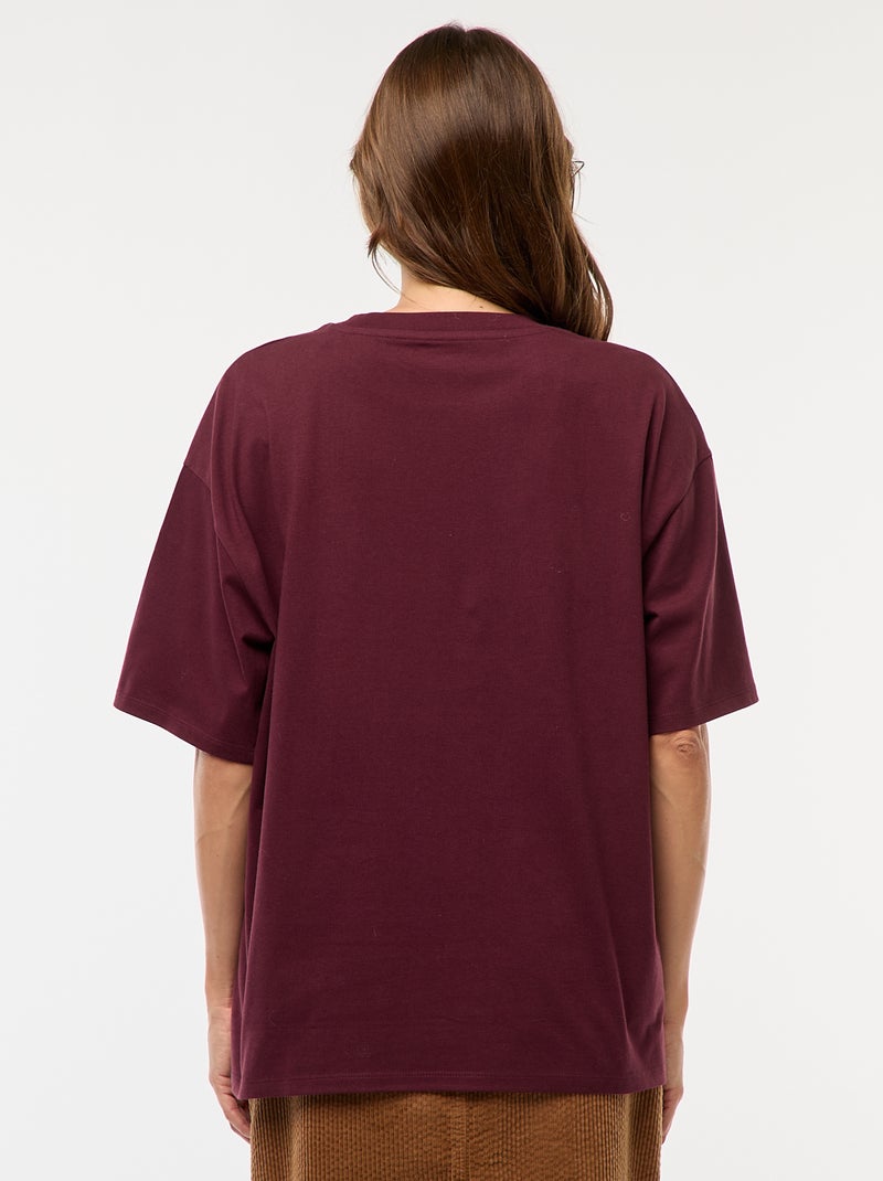 Camiseta oversize con estampado Rojo - Kiabi