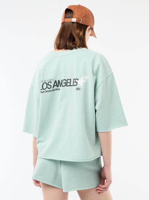 Camiseta oversize con inscripción - Kiabi
