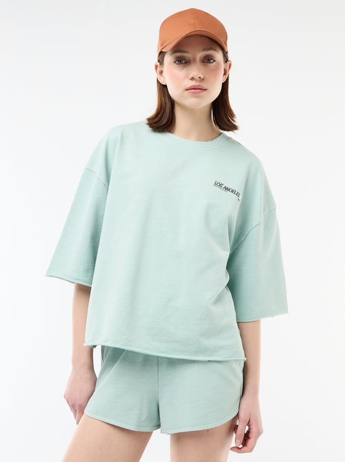 Camiseta oversize con inscripción - Kiabi