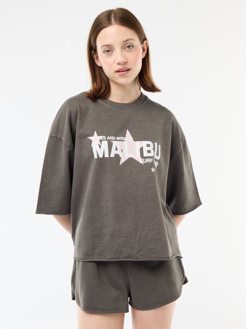 Camiseta oversize con inscripción - Kiabi