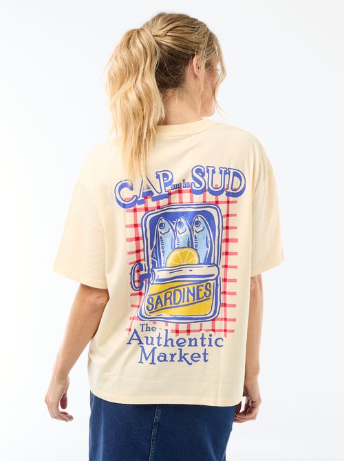 Camiseta oversize con mensaje - Kiabi