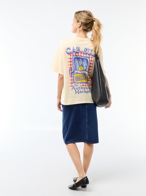 Camiseta oversize con mensaje - Kiabi