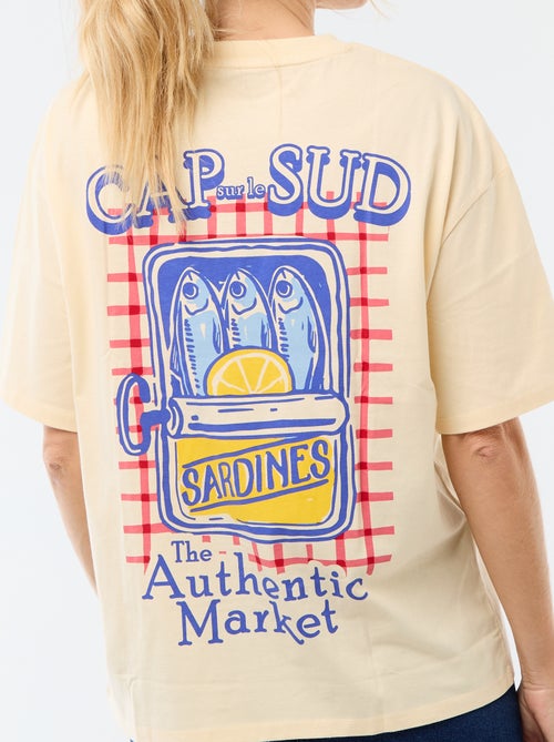 Camiseta oversize con mensaje - Kiabi