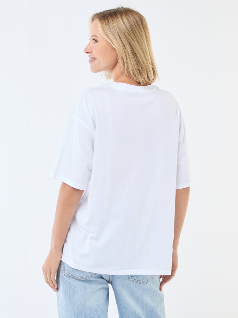 Camiseta oversize con mensaje Azul - Kiabi