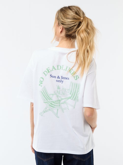 Camiseta oversize con mensaje - Kiabi