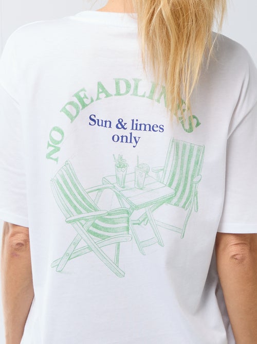 Camiseta oversize con mensaje - Kiabi