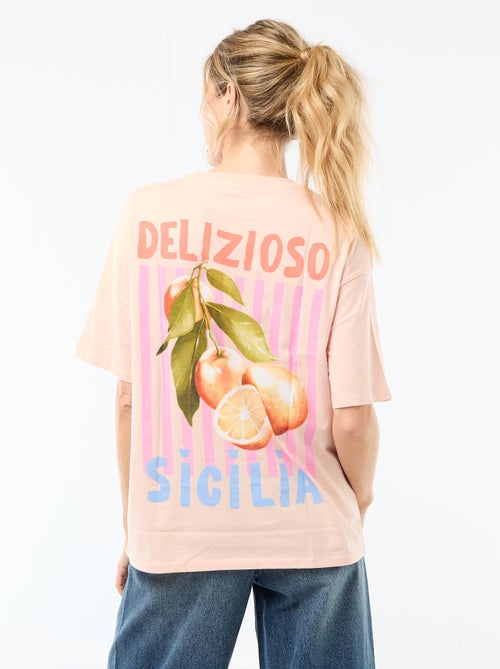 Camiseta oversize con mensaje - Kiabi