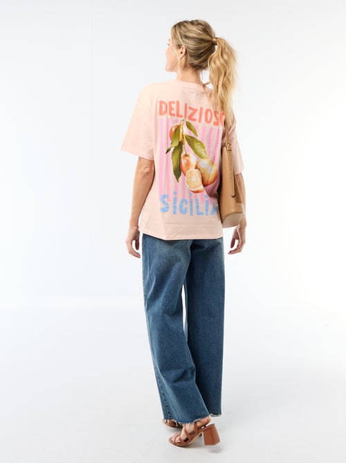 Camiseta oversize con mensaje - Kiabi