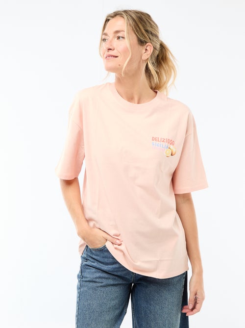 Camiseta oversize con mensaje - Kiabi