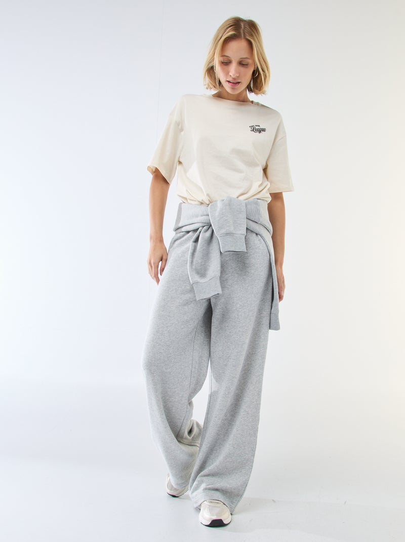 Camiseta oversize con mensaje Blanco - Kiabi