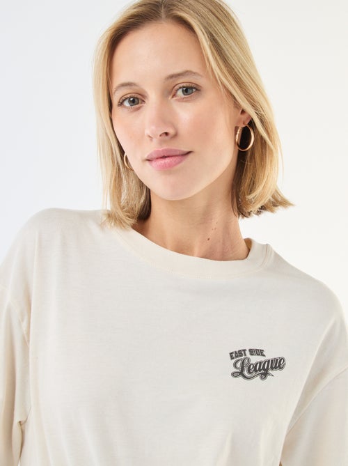 Camiseta oversize con mensaje - Kiabi