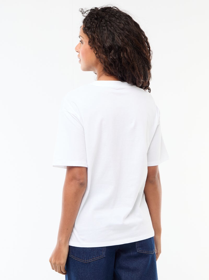 Camiseta oversize con mensaje Blanco - Kiabi