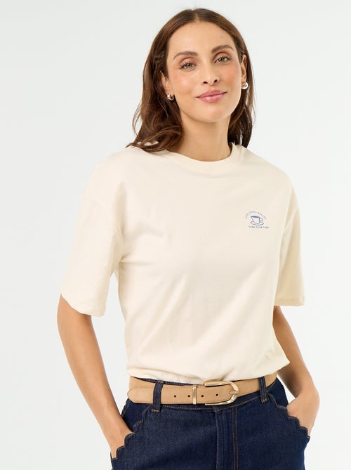 Camiseta oversize con mensaje - Kiabi Camiseta oversize con mensaje - Kiabi