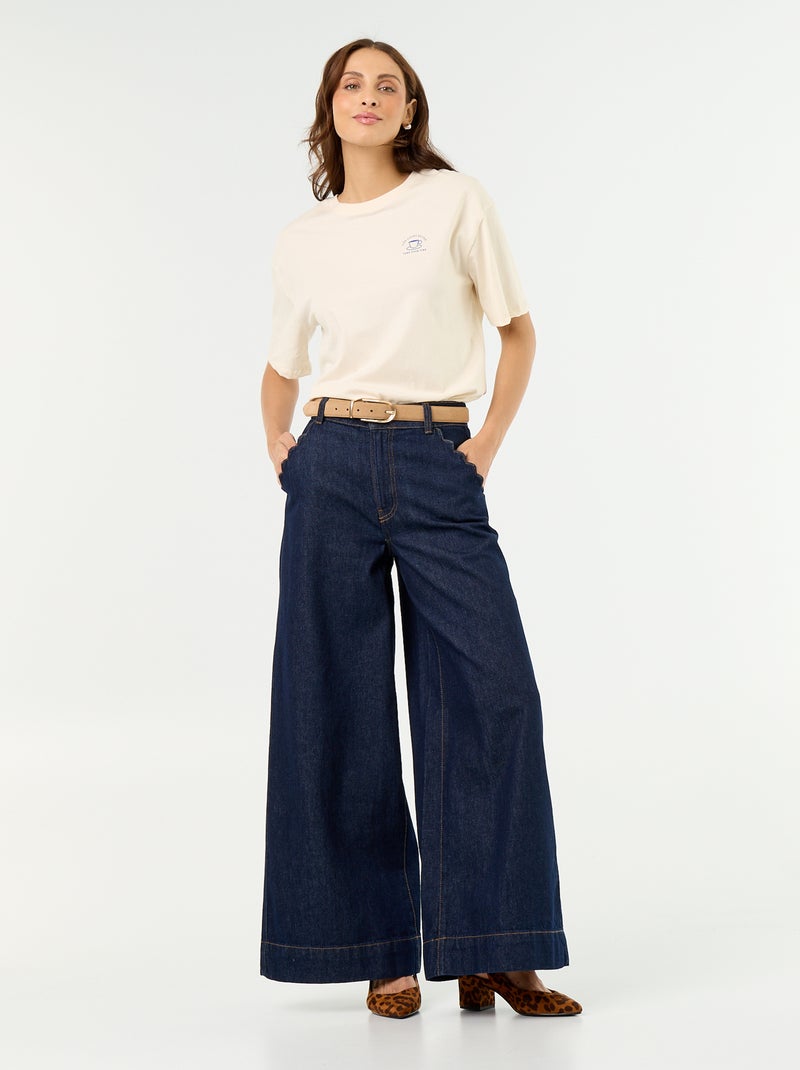 Camiseta oversize con mensaje Blanco - Kiabi