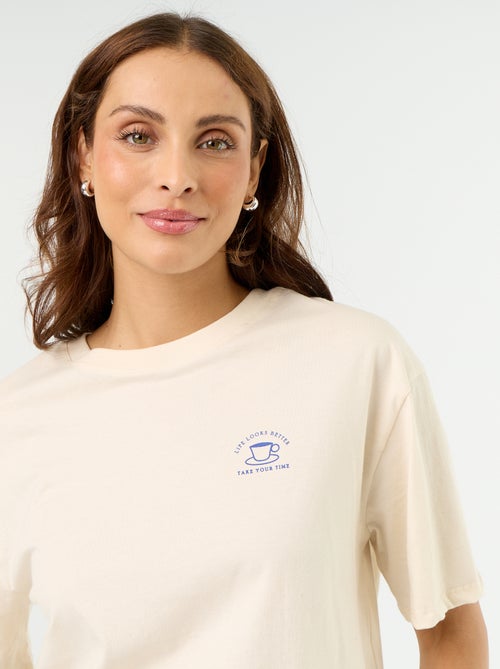 Camiseta oversize con mensaje - Kiabi Camiseta oversize con mensaje - Kiabi