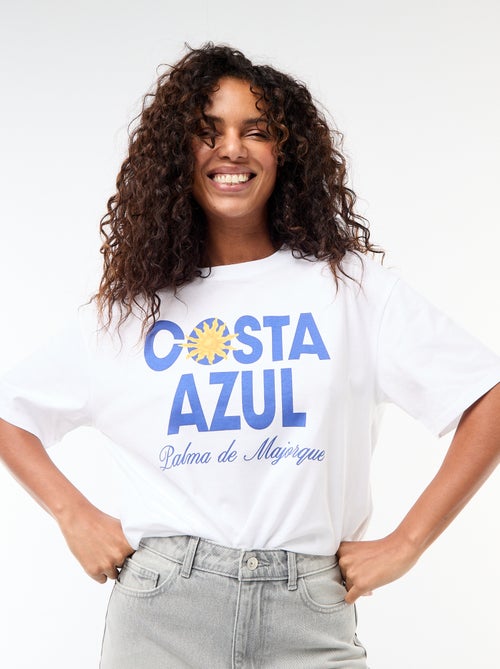 Camiseta oversize con mensaje - Kiabi