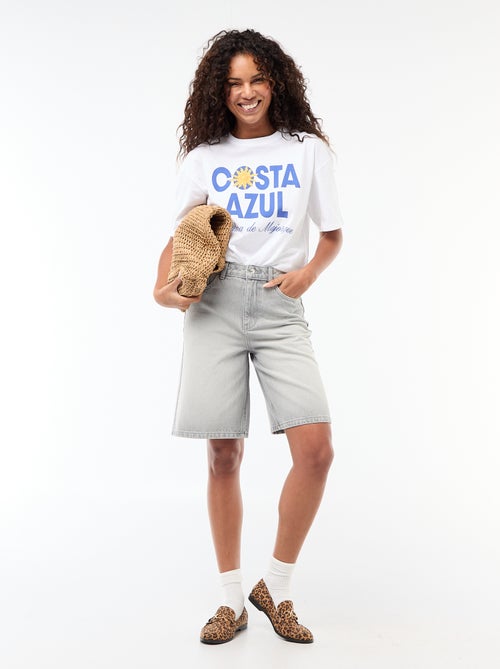 Camiseta oversize con mensaje - Kiabi