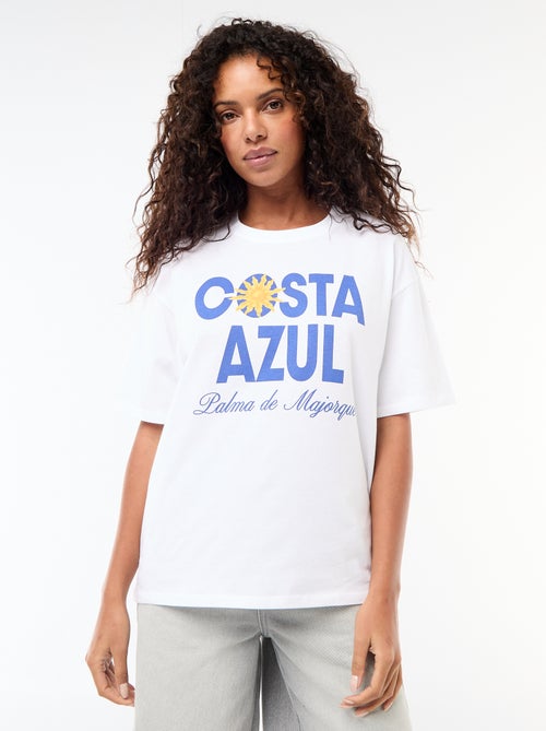 Camiseta oversize con mensaje - Kiabi