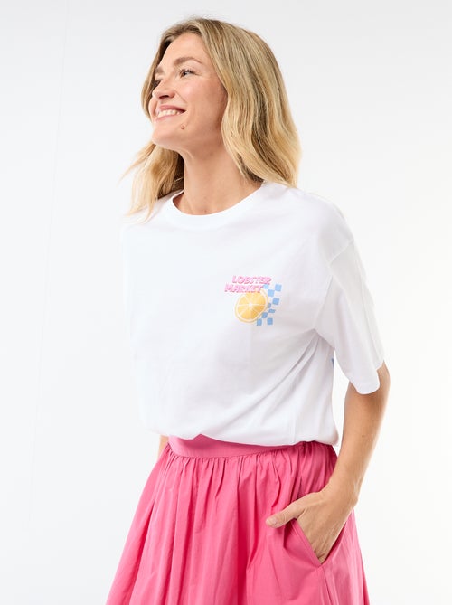 Camiseta oversize con mensaje - Kiabi