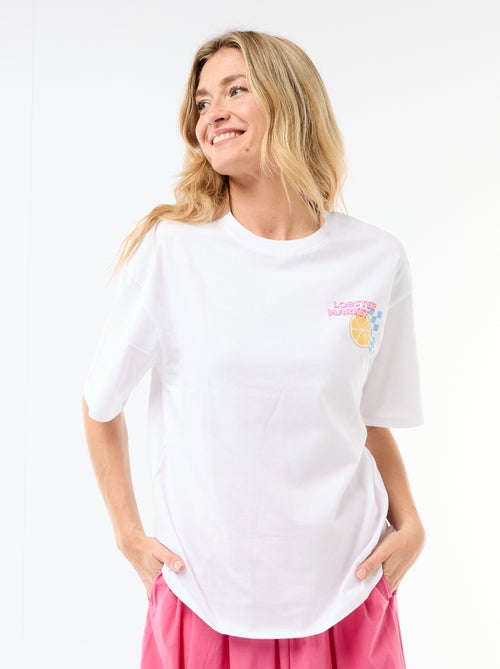 Camiseta oversize con mensaje - Kiabi