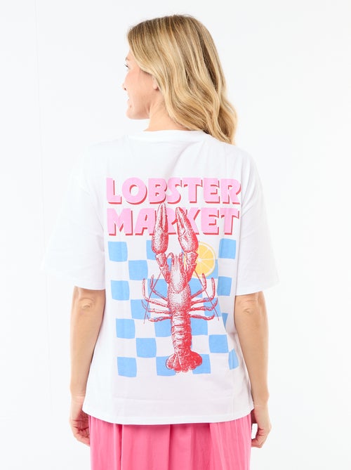 Camiseta oversize con mensaje - Kiabi