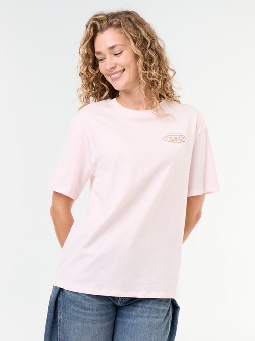 Camiseta oversize con mensaje - Kiabi