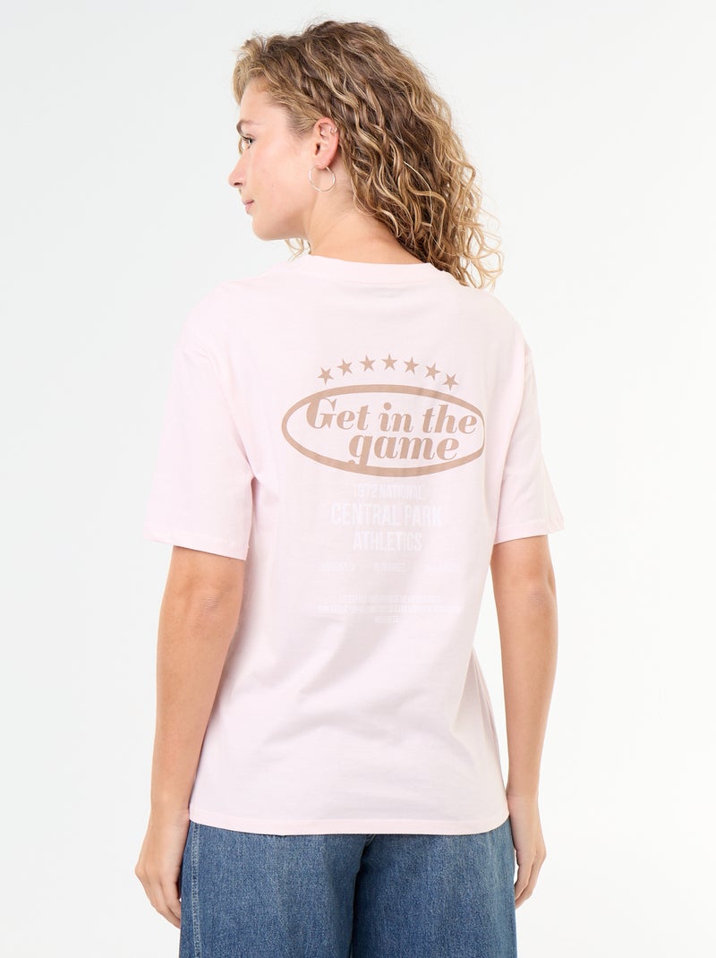 Camiseta oversize con mensaje Rosa - Kiabi