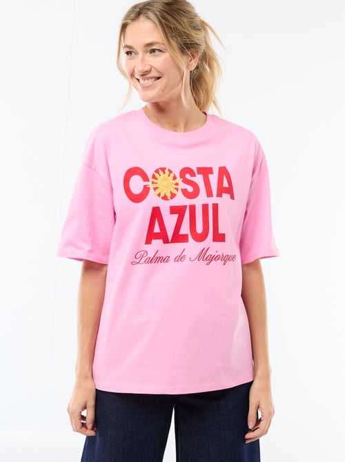 Camiseta oversize con mensaje - Kiabi
