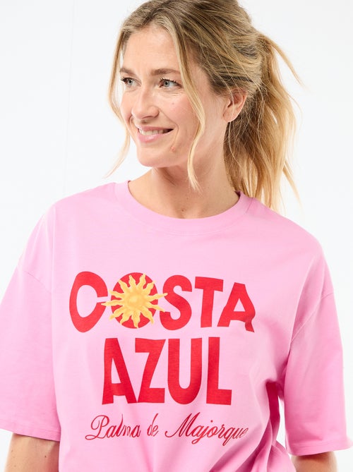 Camiseta oversize con mensaje - Kiabi