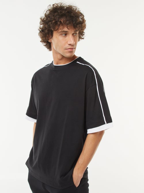 Camiseta oversize con raya - Kiabi
