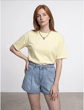 Camiseta oversize de algodón con cuello redondo dilvin