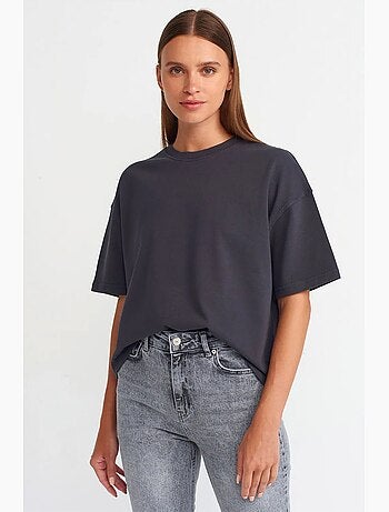 Camiseta oversize de algodón con cuello redondo dilvin